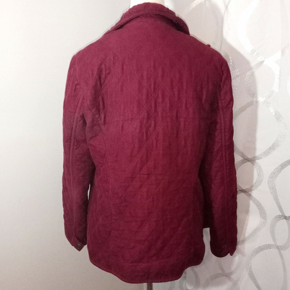 Croft &Barrow Burgundy, Quilted Courduroy Jacket Size M - Picture 6 of 8